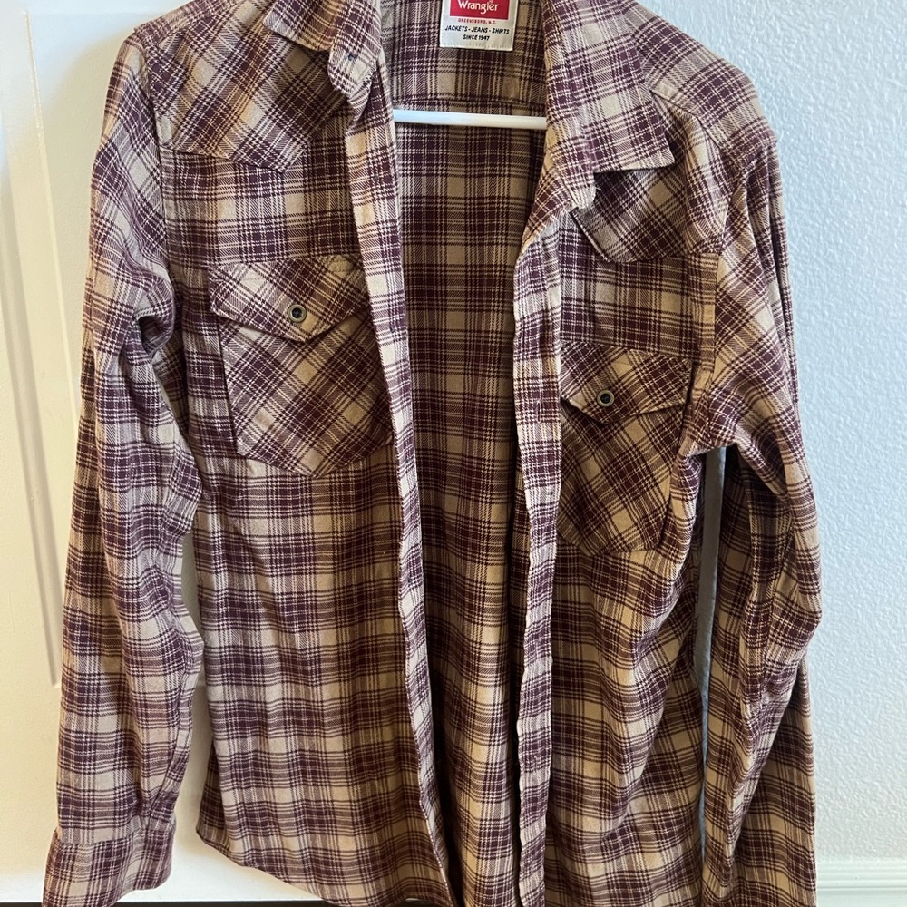 Wrangler Brown Plaid Shirt
